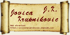 Jovica Krupniković vizit kartica